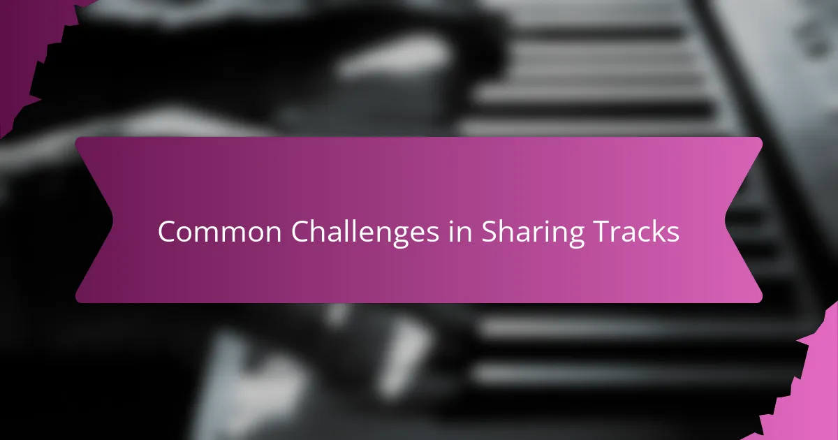 Common Challenges in Sharing Tracks