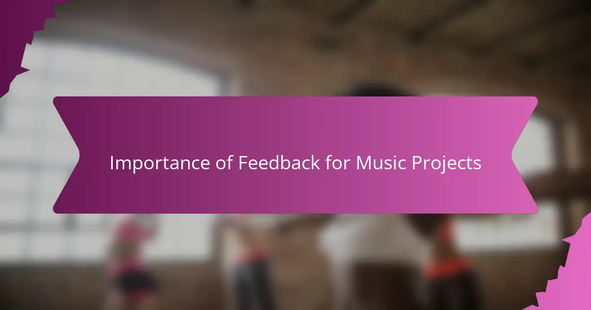 Importance of Feedback for Music Projects
