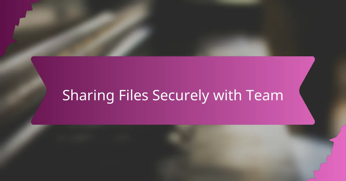 Sharing Files Securely with Team